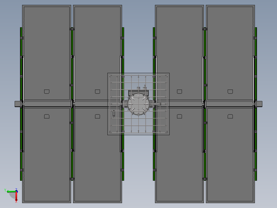 光伏双轴跟踪器后视图