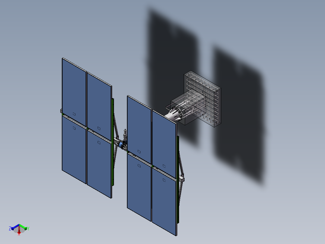 光伏双轴跟踪器正等轴测图