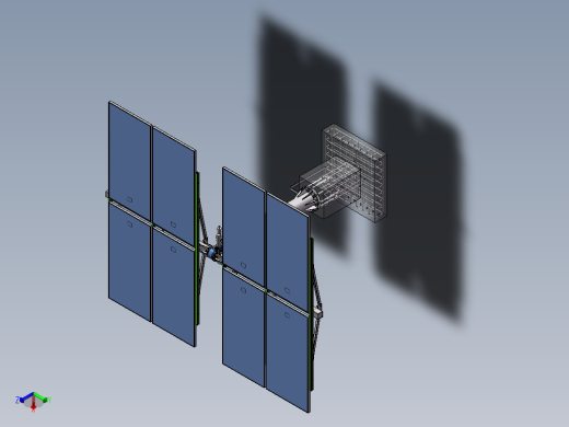 光伏双轴跟踪器正等轴测缩略图