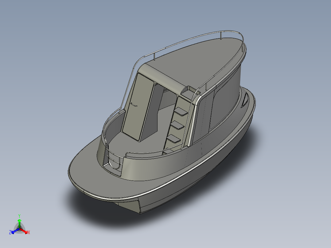 Jet Capsule小游艇造型正等轴测图