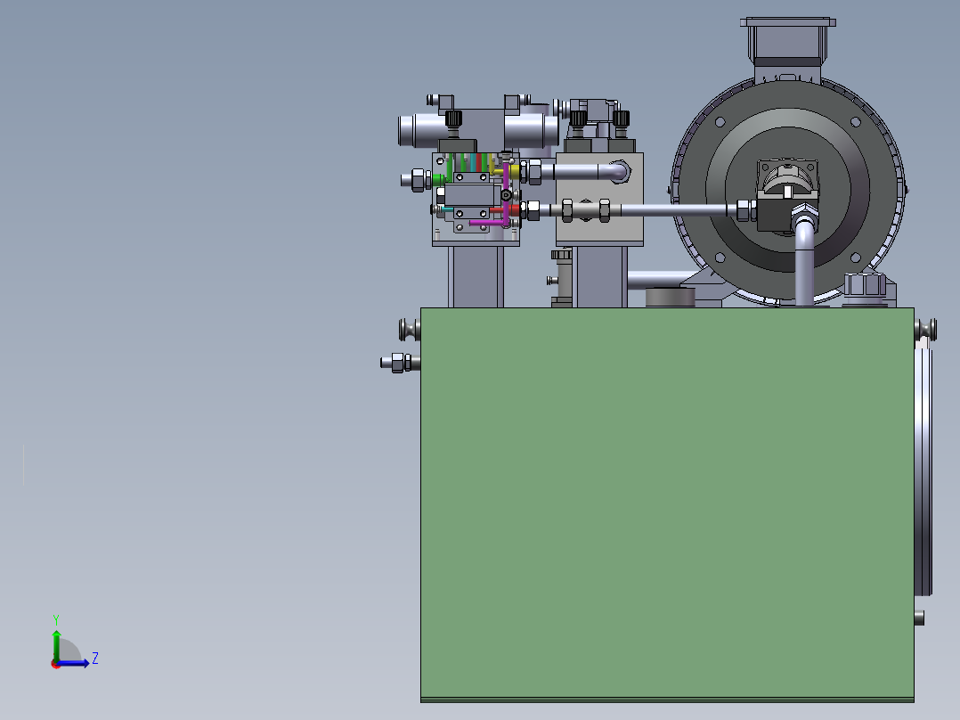 试验台液压站左视图