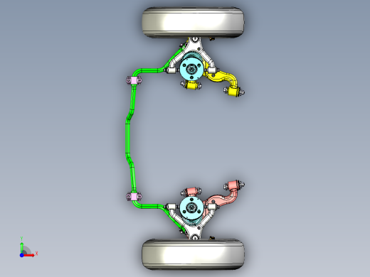 汽车双横臂独立悬架前视缩略图