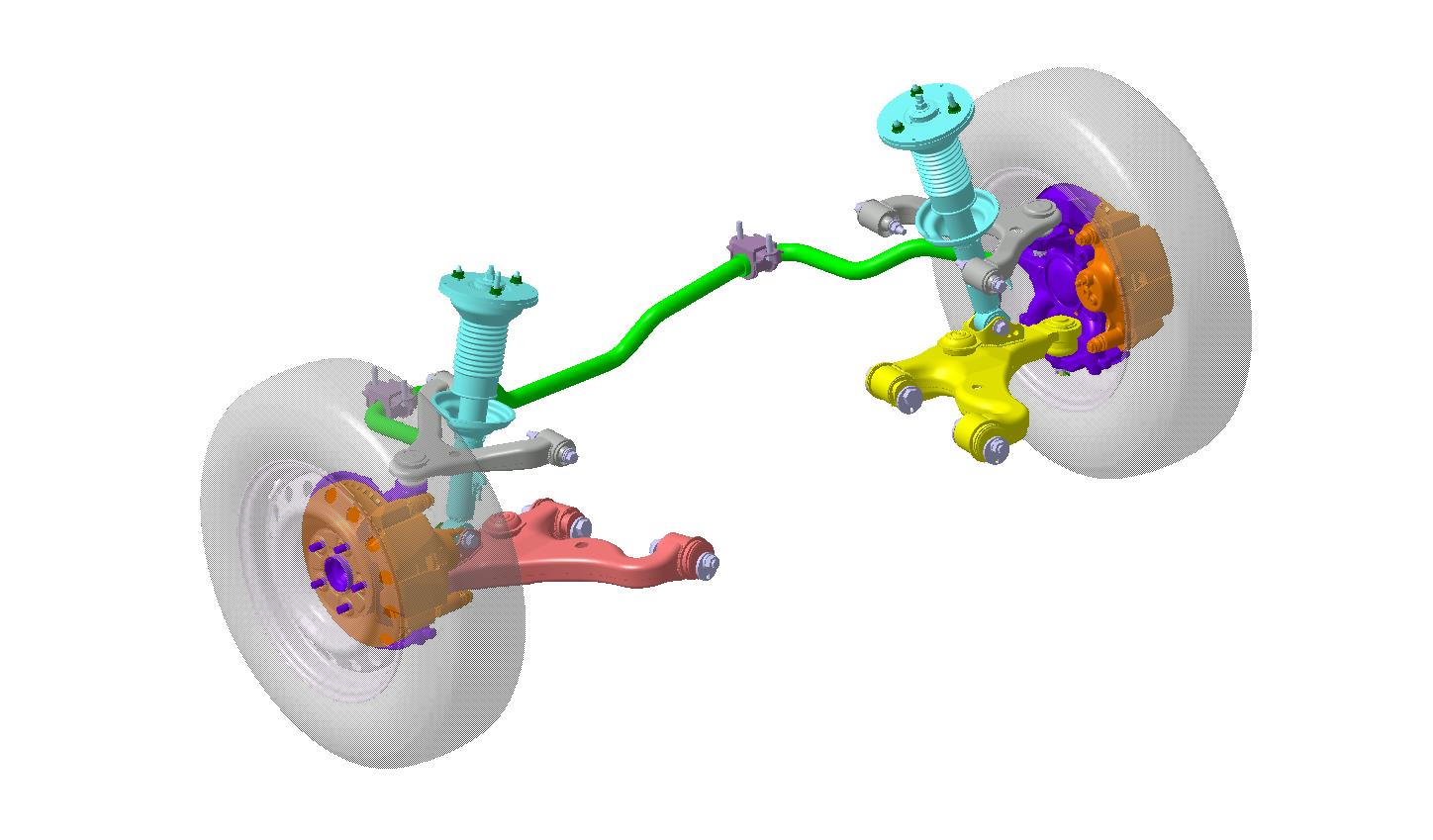 汽车双横臂独立悬架