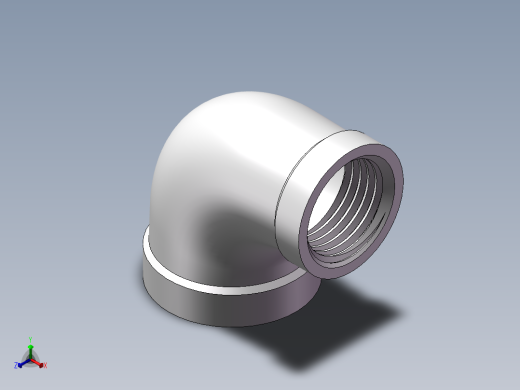 弯头-异径内丝 DN20-DN15正等轴测缩略图