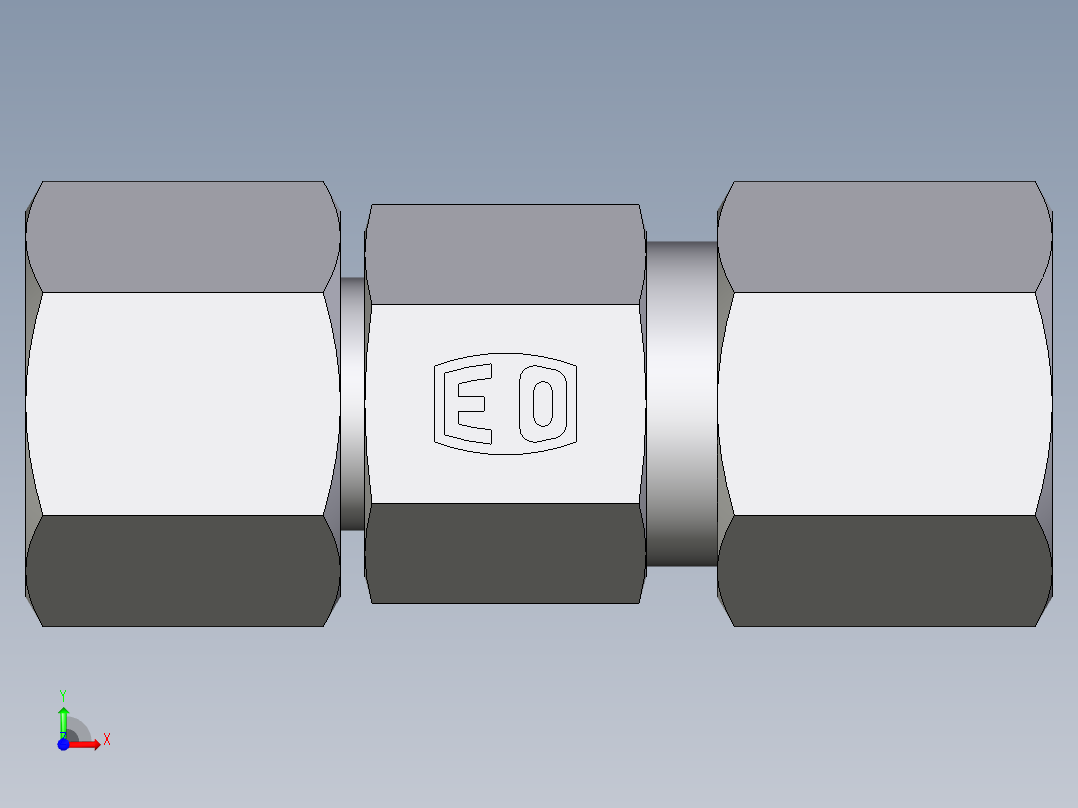 卡套式工业通用硬管接头EO_Distance_piece_adapter_DA08ZSCF前视图