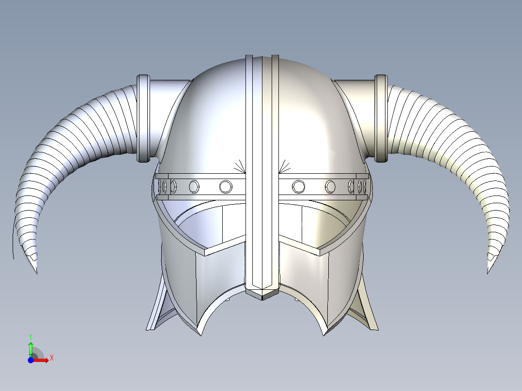 执政官头盔 3D模型前视图