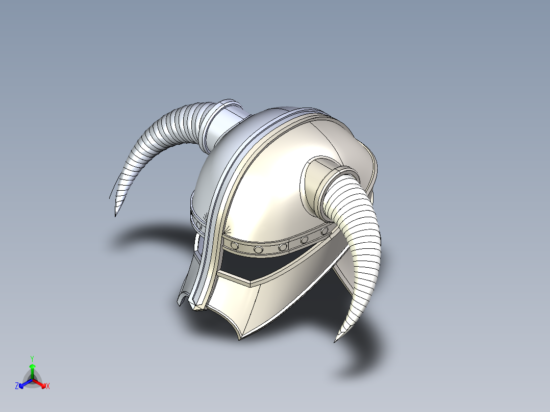 执政官头盔 3D模型正等轴测图