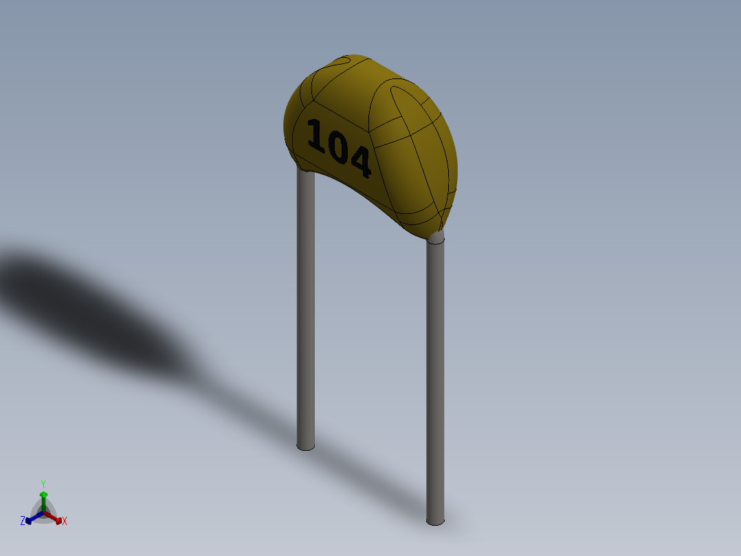 电容器 二极管 电阻器-Capacitor Ceramic 104 0.1uF正等轴测图