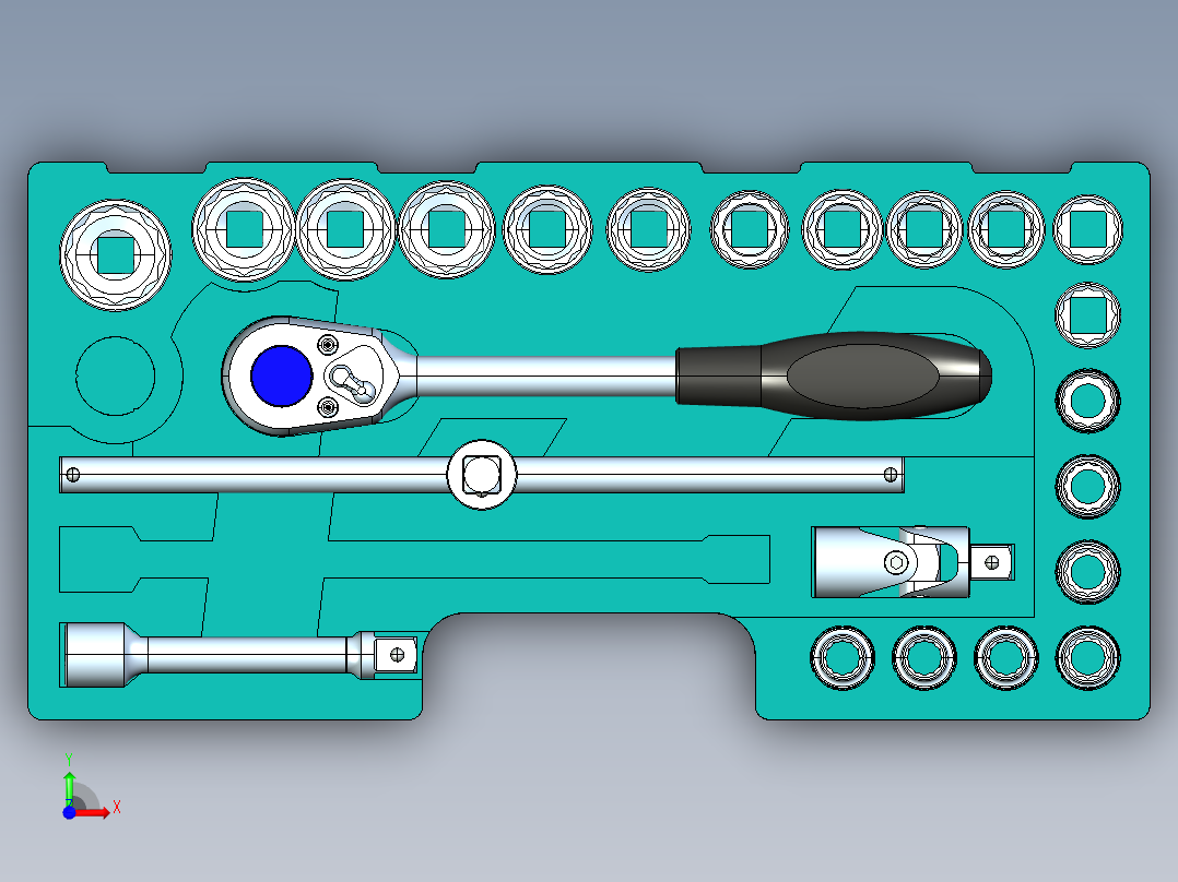 棘轮扳手一套前视图