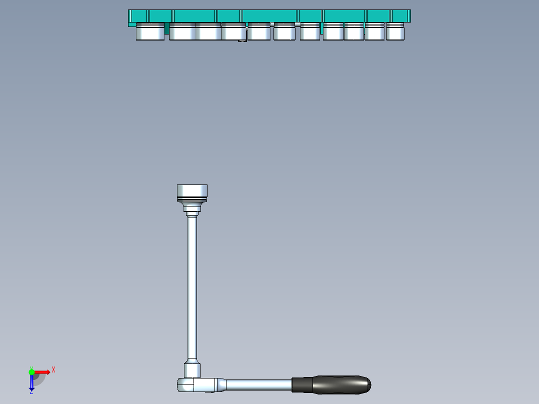 棘轮扳手一套俯视图