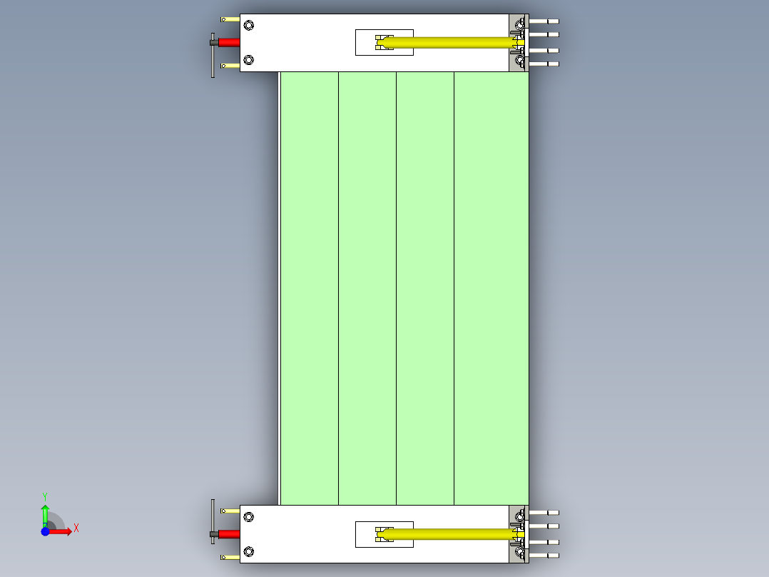 组装防洪板三维前视图