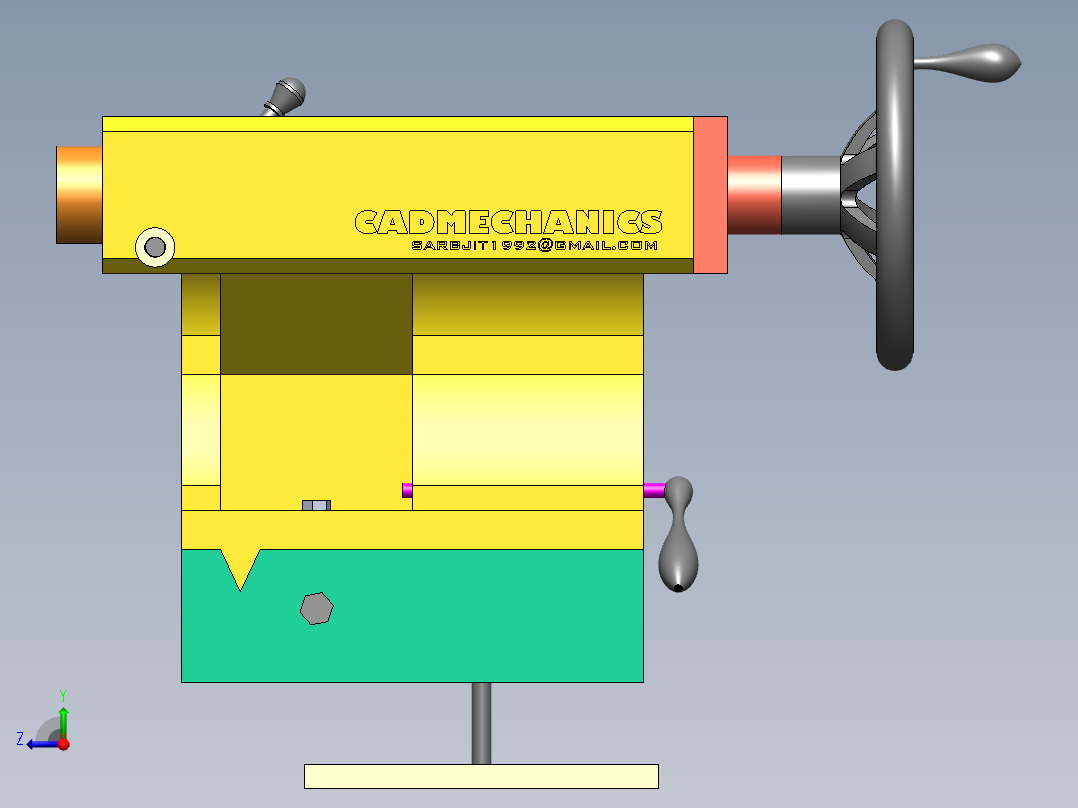 A2004884-车床尾座右视图