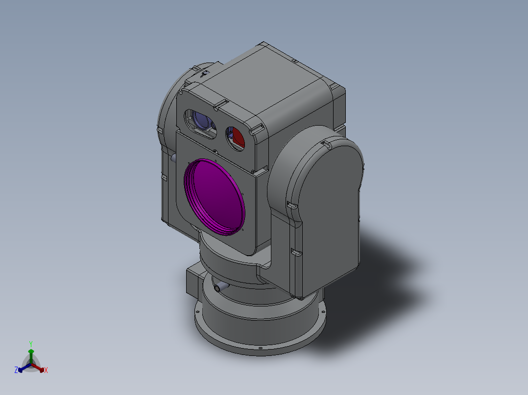 双轴三光转台模型正等轴测图