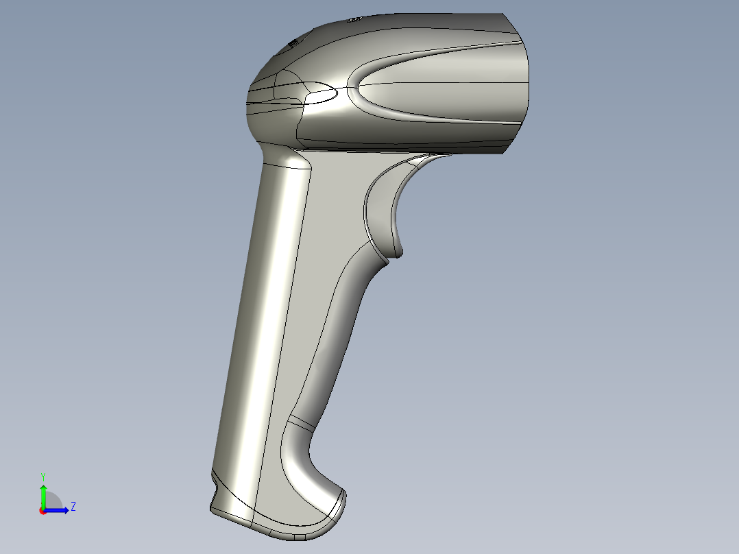 HR-100_101条码枪左视图
