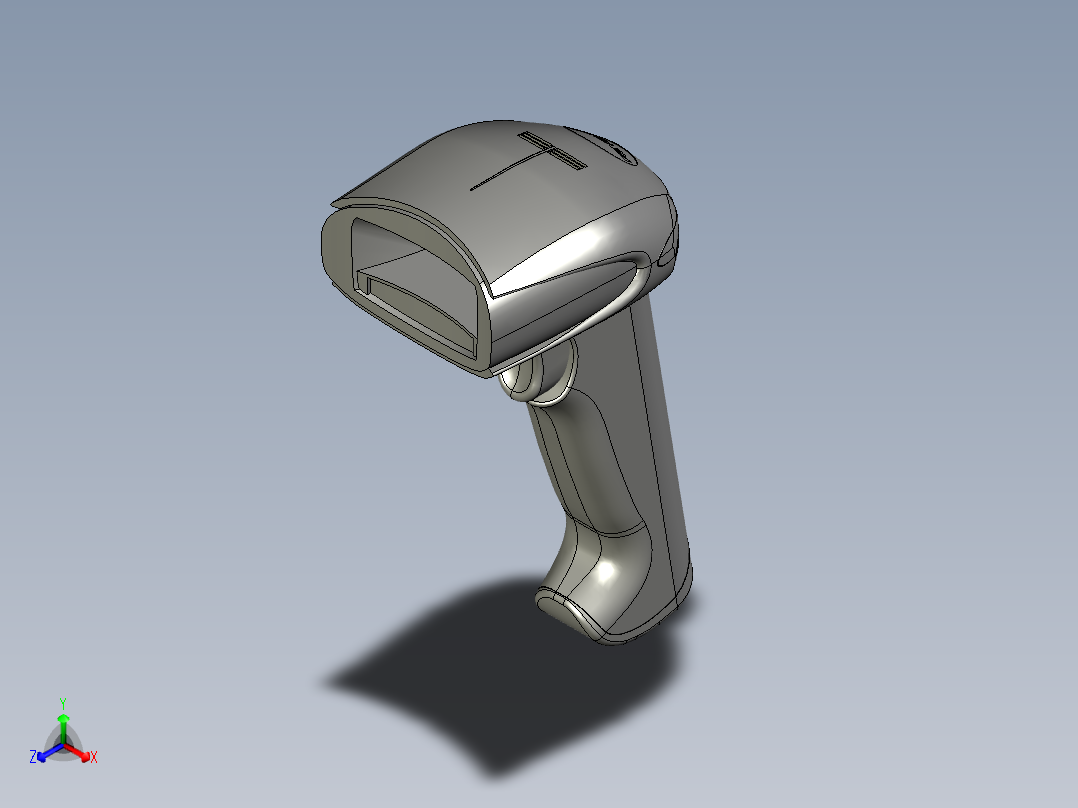HR-100_101条码枪正等轴测图