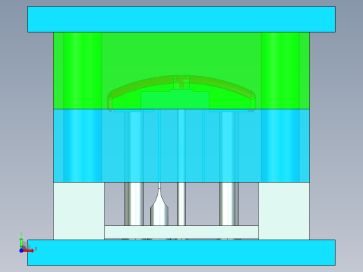 空调盖板零件模具设计前视缩略图