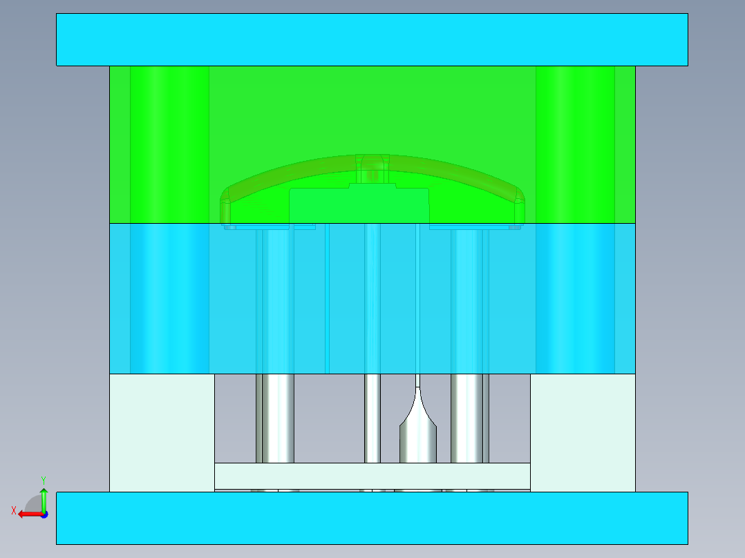 空调盖板零件模具设计后视图