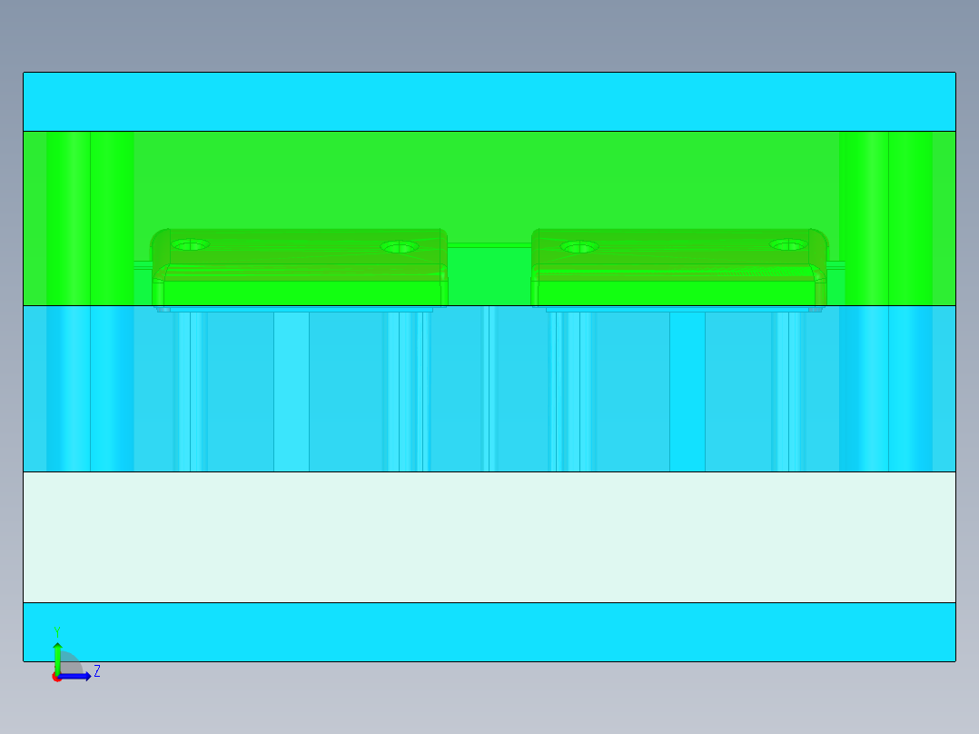空调盖板零件模具设计左视图