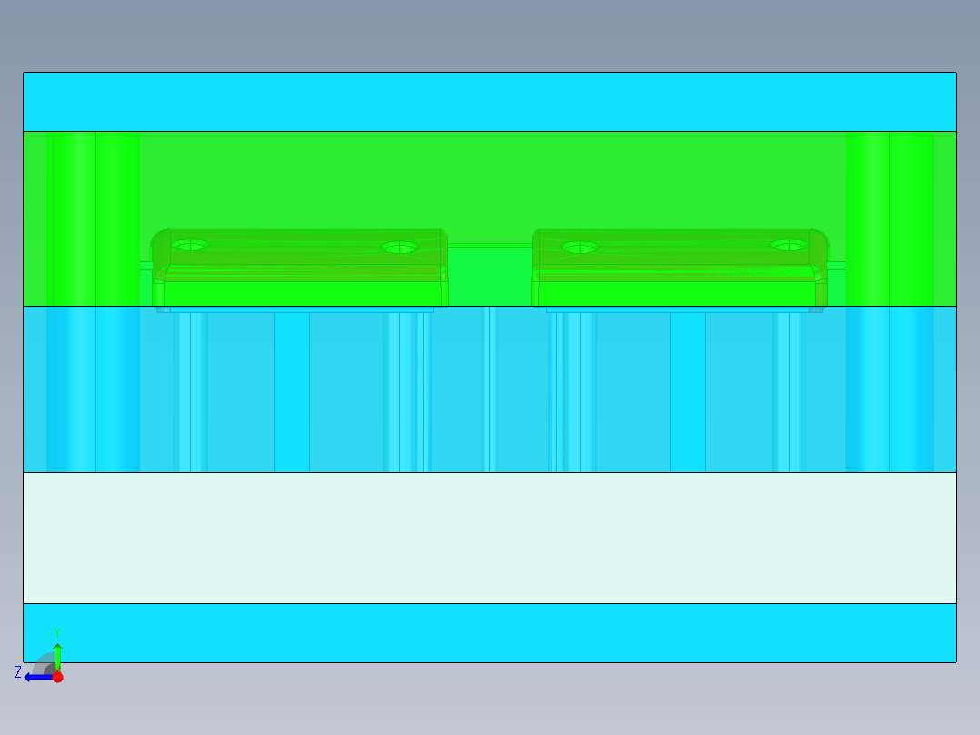 空调盖板零件模具设计右视图