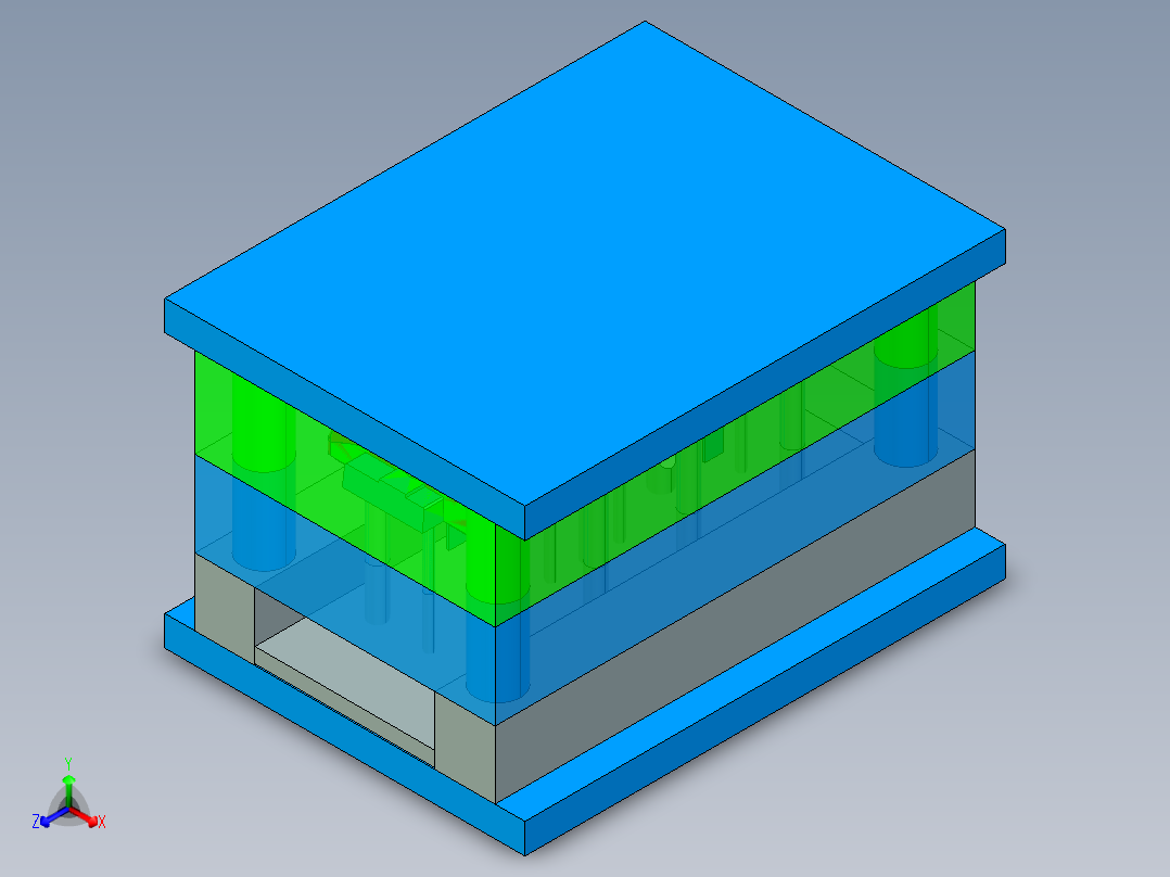 空调盖板零件模具设计正等轴测图