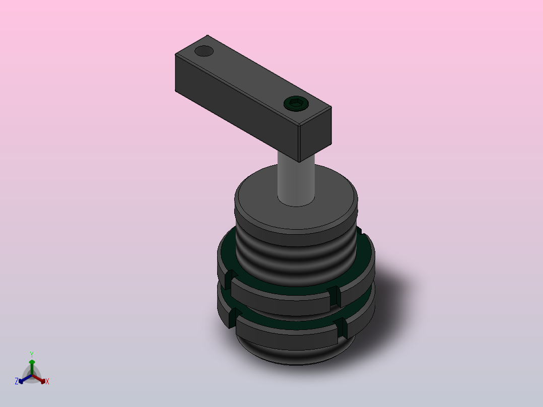 KZG-LG（D）空压全牙型转角缸[KZG-LG50SL×0]正等轴测图