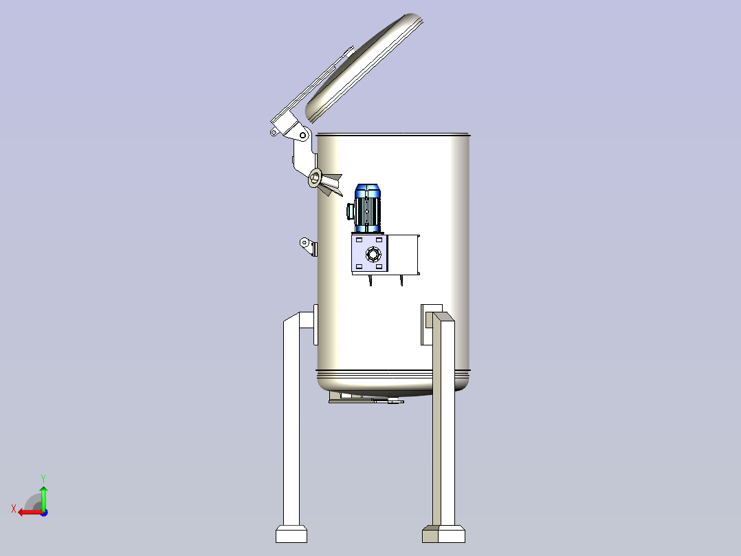 医用医疗垃圾粉碎机3D模型三维数模图纸后视图