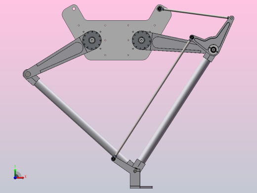 两自由度并联平面机械手机器人前视缩略图