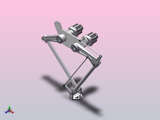 两自由度并联平面机械手机器人正等轴测缩略图