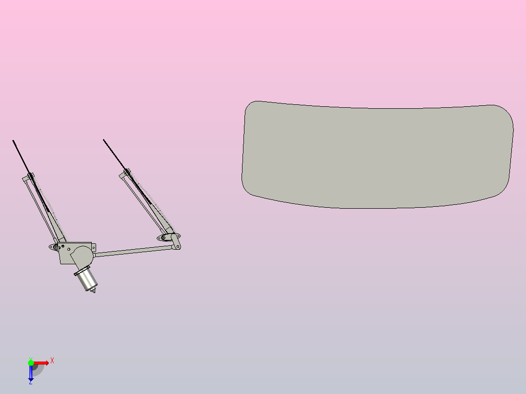 刮水器组件俯视图