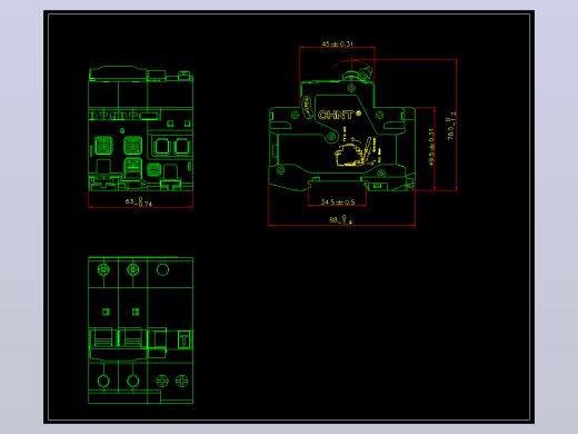 NB1L-40 2P剩余电流动作断路器外形安装尺寸图 202203