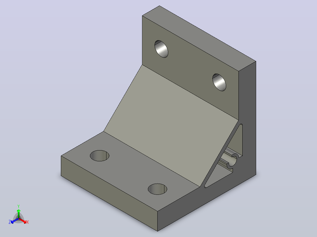 铝型材角座件支架角码HBLTD6正等轴测图