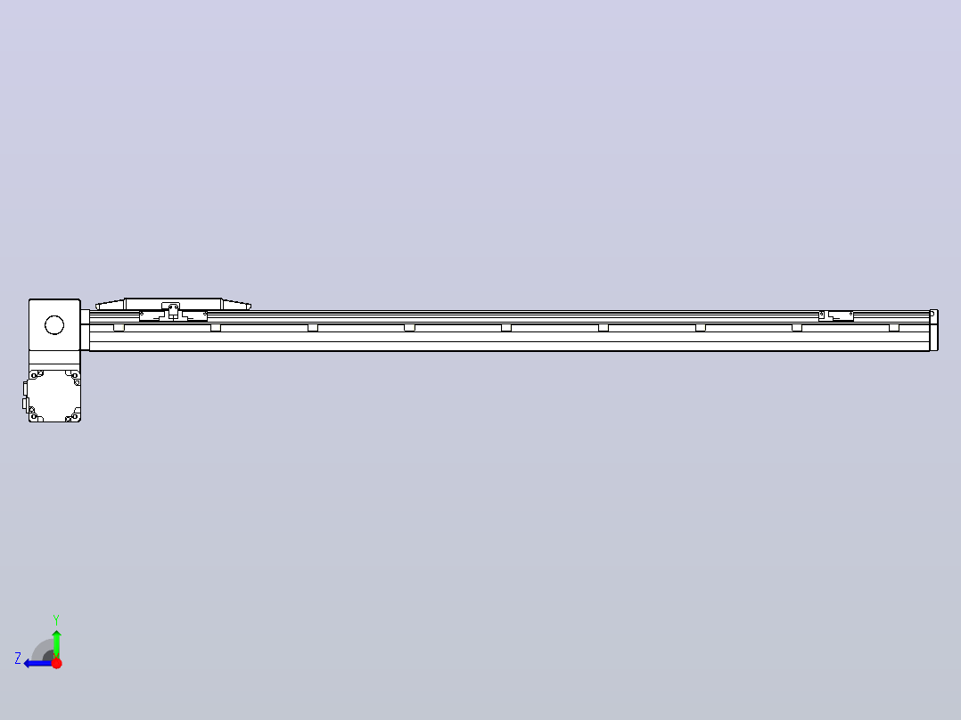 机器人皮带驱动直线轴TPA-GCB-150-P80-L1000-LP-M75-N3右视图