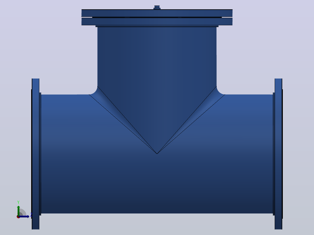 ST34型直流式法兰连接T型过滤器[ST34C-DN400(PN10，25)]左视图