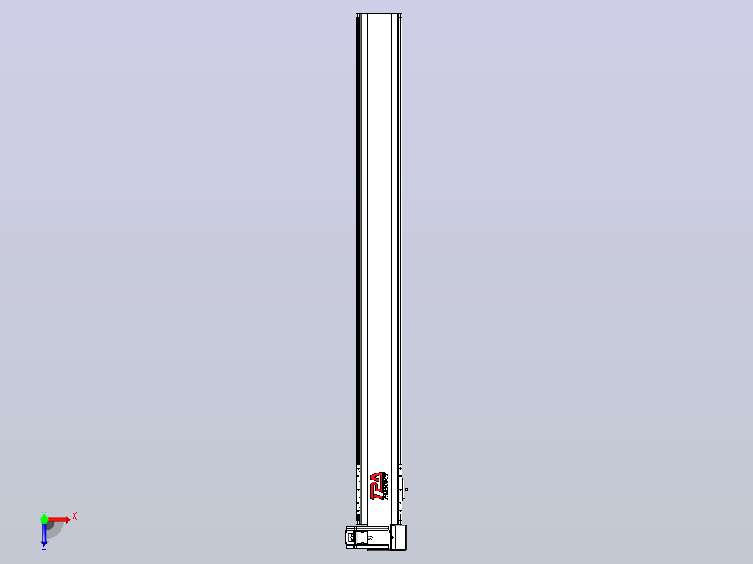 皮带直线轴半封闭可选导轨TPA-HNB-120D-110-L1100-RU-Y-P40-N3俯视图