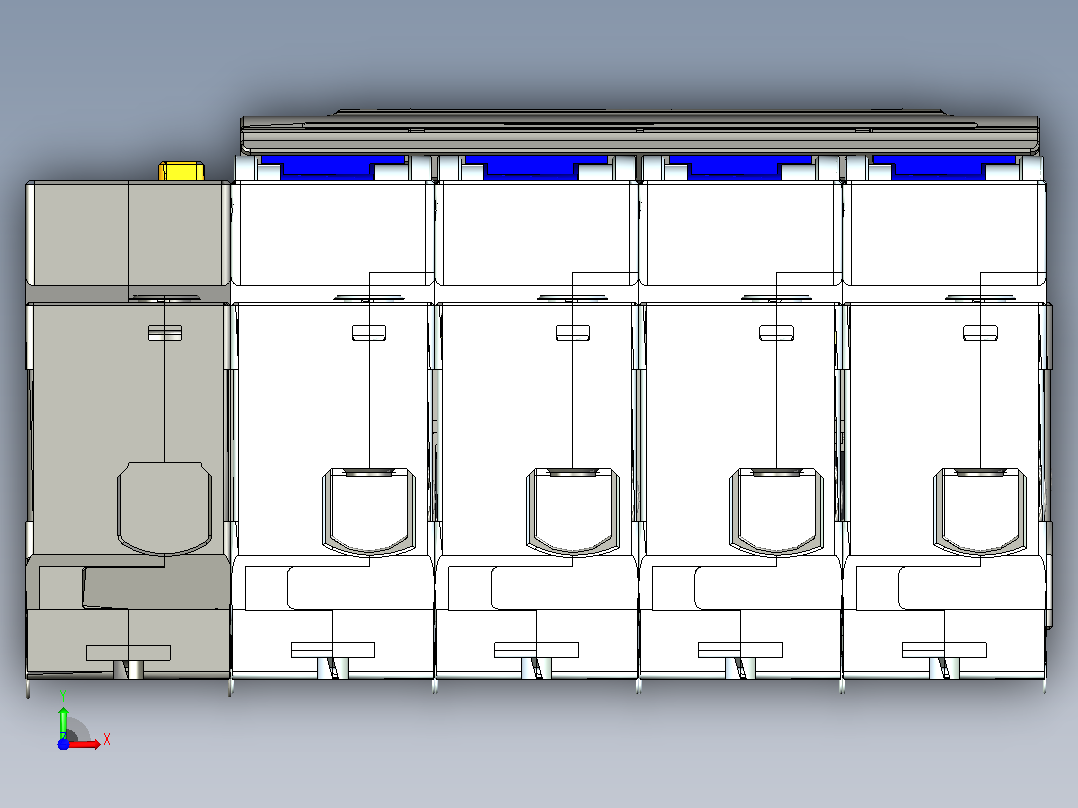 NXBLE-125G 4P剩余电流动作断路器三维模型202306前视图