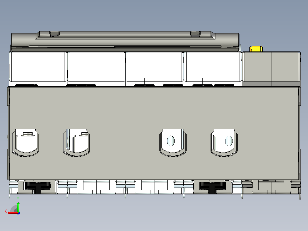 NXBLE-125G 4P剩余电流动作断路器三维模型202306后视图