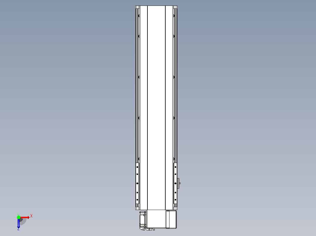 皮带直线轴半封闭可选导轨TPA-HNB-202D-140-L650-RP-C-P75-N3俯视图
