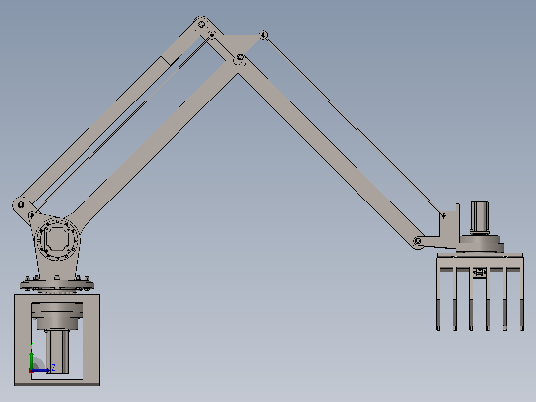 码垛机械手的结构设计sw+CAD+说明书左视图