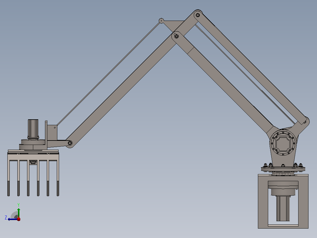 码垛机械手的结构设计sw+CAD+说明书右视图