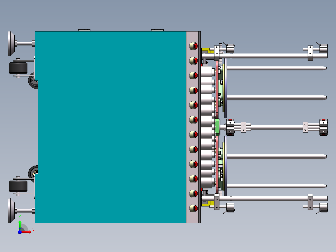 自动化生产线用16工位旋转料仓前视图