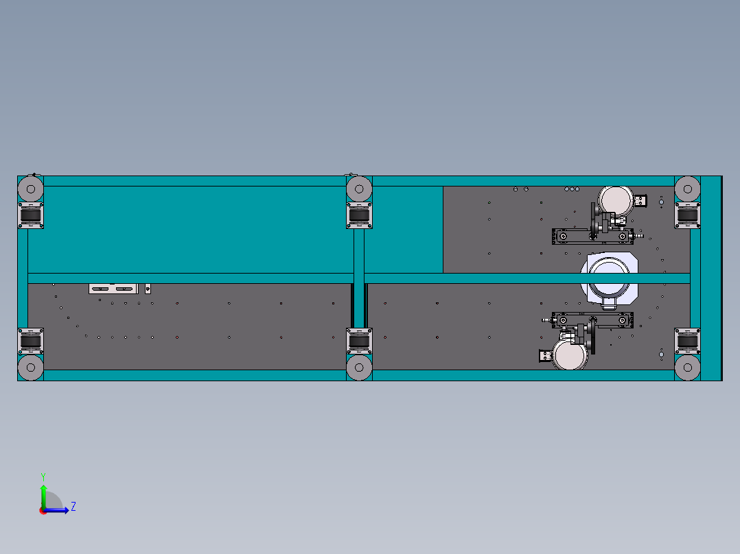 自动化生产线用16工位旋转料仓左视图
