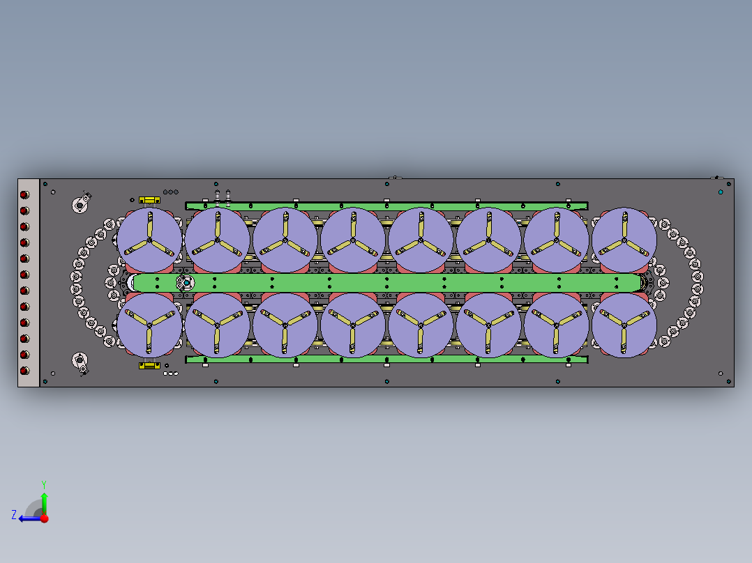 自动化生产线用16工位旋转料仓右视图