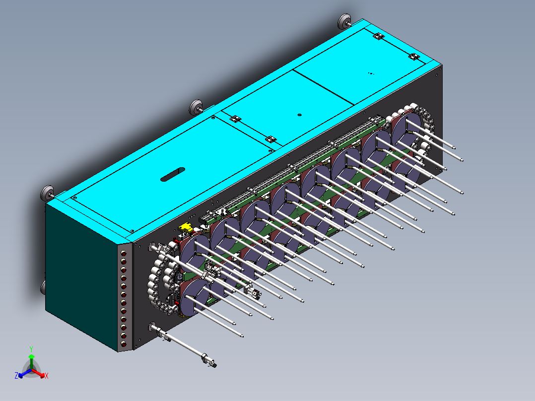 自动化生产线用16工位旋转料仓正等轴测图