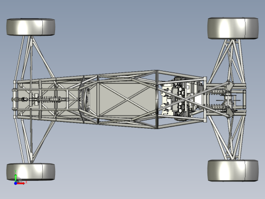 方程式赛车底盘3D模型前视缩略图