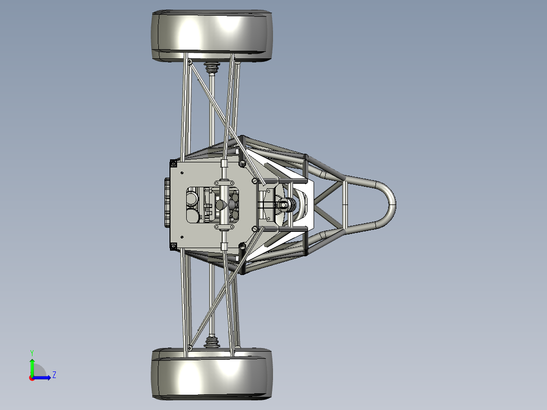 方程式赛车底盘3D模型左视图