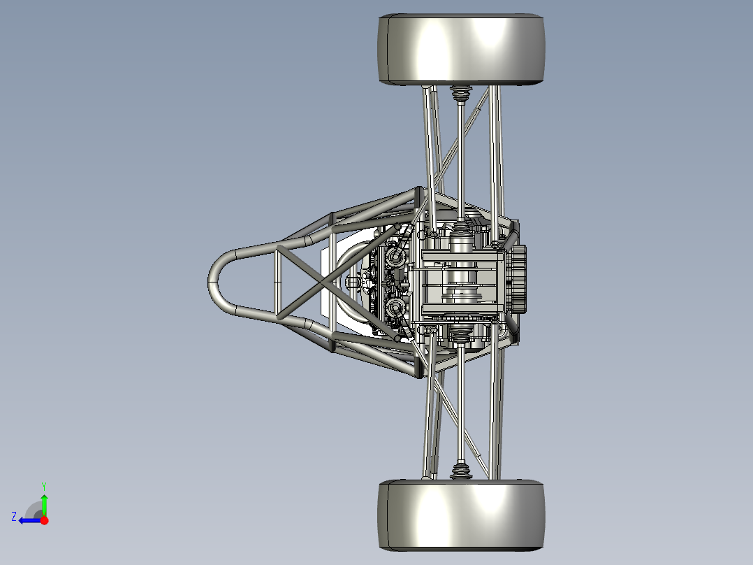 方程式赛车底盘3D模型右视图