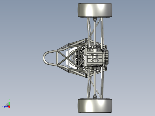 方程式赛车底盘3D模型右视缩略图