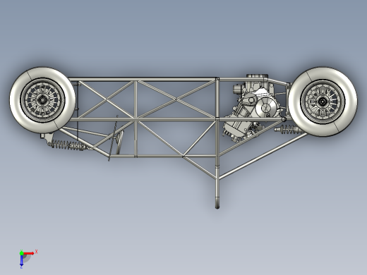 方程式赛车底盘3D模型俯视缩略图
