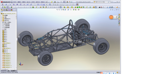 方程式赛车底盘3D模型缩略图