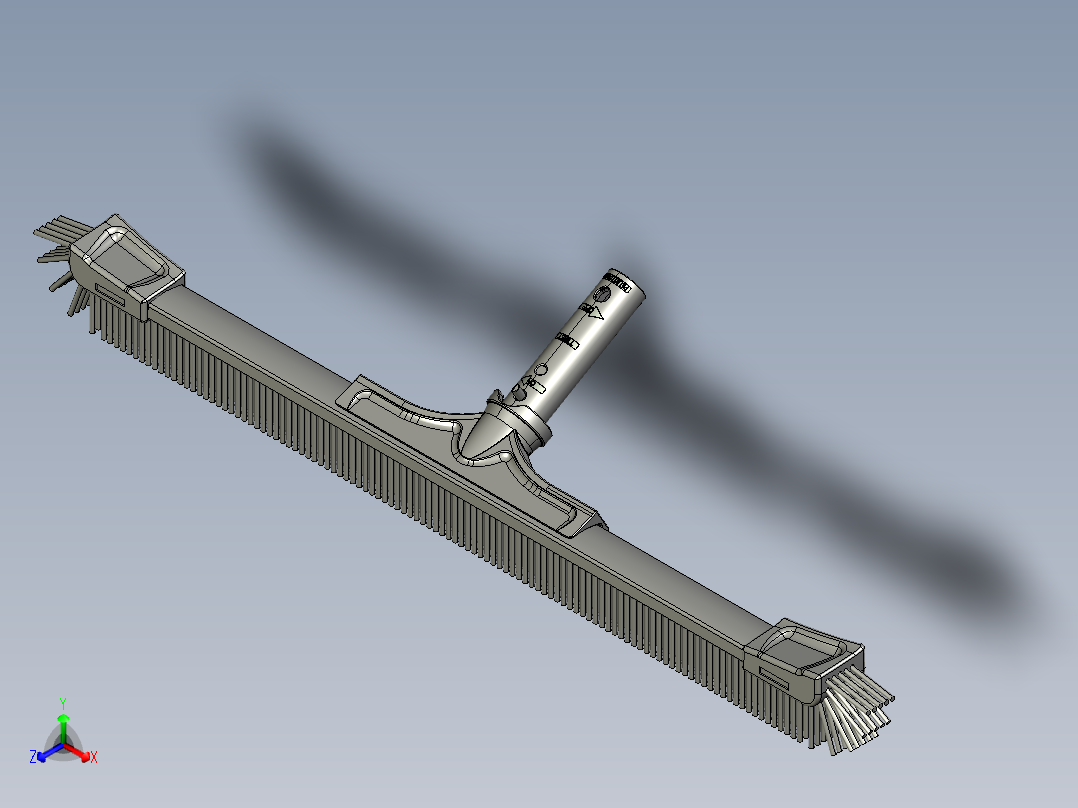 游泳池清洁工具加长刷子主视图